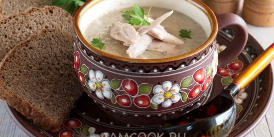 Грибной суп-пюре с курицей