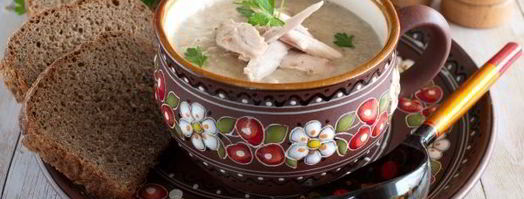 грибной суп-пюре с курицей. Шаг 13