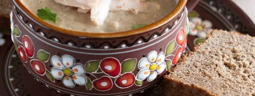 грибной суп-пюре с курицей. Шаг 14