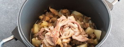 грибной суп-пюре с курицей. Шаг 9