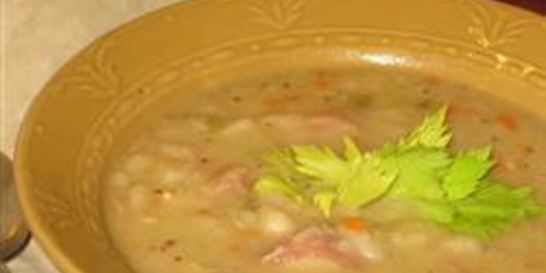 Картофельный суп-пюре с грибами и ветчиной