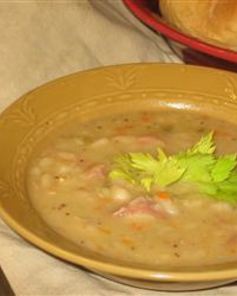 Картофельный суп-пюре с грибами и ветчиной