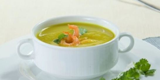 Картофельный суп-пюре с креветками