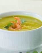 Картофельный суп-пюре с креветками