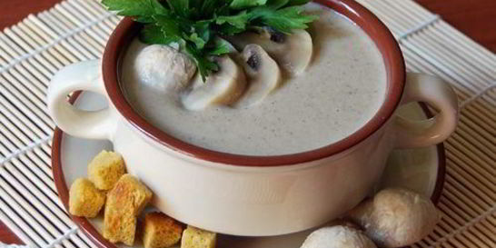Молочный суп-пюре с шампиньонами