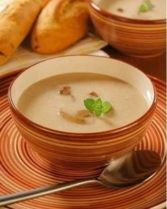 Суп-пюре из фасоли с грибами