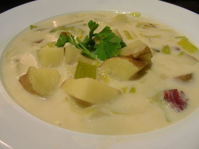 Рецепт супа-пюре из лука-порея и картофеля