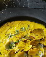 Суп пюре из нута с ракушками