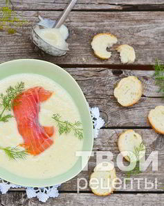 Суп-пюре из овощей с семгой