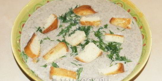 Суп пюре из шампиньонов со сливками