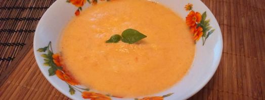 суп-пюре из цветной капусты с чесночно-сырными гренками. Шаг 3