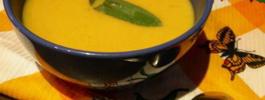 суп-пюре из тыквы с шалфеем и чили. Шаг 5