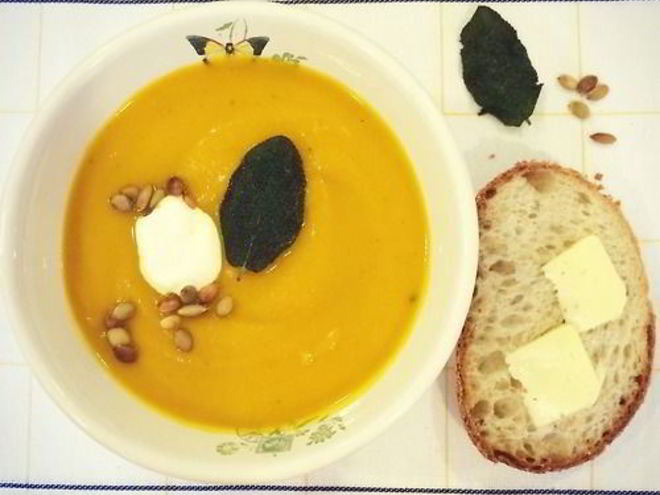 Рецепт супа пюре из тыквы с яблоком