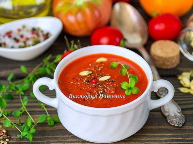 Рецепт супа-пюре из запеченных перцев с апельсиновым соком