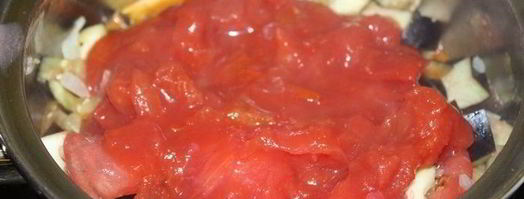 суп-пюре с баклажаном, томатами и чечевицей. Шаг 3