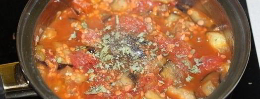 суп-пюре с баклажаном, томатами и чечевицей. Шаг 5