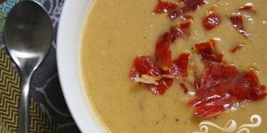 Суп-пюре с фасолью и ветчиной