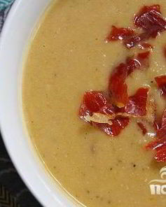 Суп-пюре с фасолью и ветчиной