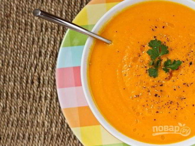 Рецепт супа-пюре с яблоками и морковью
