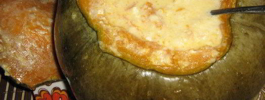 суп-пюре тыквенный с гренками и сыром. Шаг 7