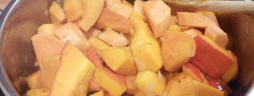 тыквенный суп-пюре с бататом и шампиньонами. Шаг 3