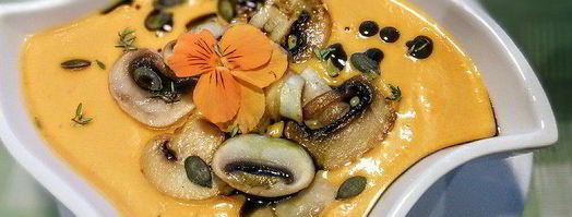 тыквенный суп-пюре с бататом и шампиньонами. Шаг 7