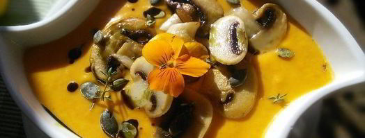 тыквенный суп-пюре с бататом и шампиньонами. Шаг 8