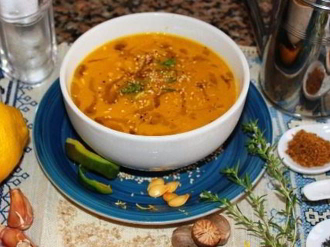 Рецепт тыквенного супа-пюре с манго и зеленым чаем