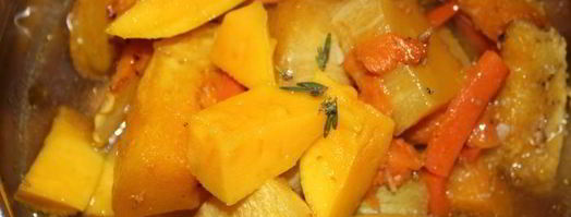 тыквенный суп-пюре с манго и зеленым чаем. Шаг 4