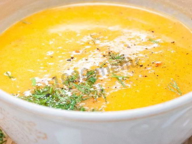 Рецепт витаминного супа пюре из тыквы с чили