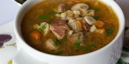 Суп с говядиной и грибами
