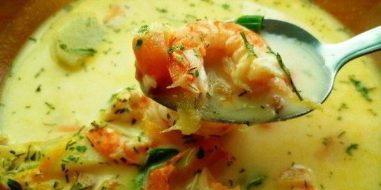Суп сливочный с креветками в мультиварке