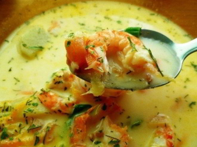 Рецепт супа сливочного с креветками в мультиварке