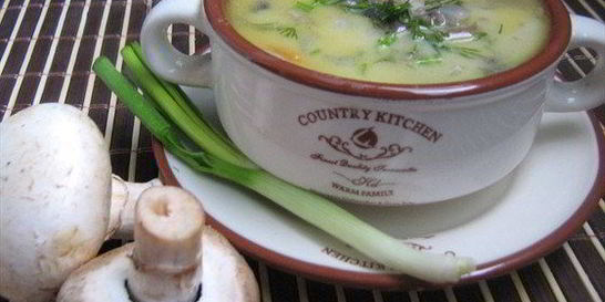 Сырный суп с шампиньонами