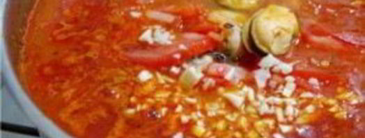 томатный суп с мидиями. Шаг 11