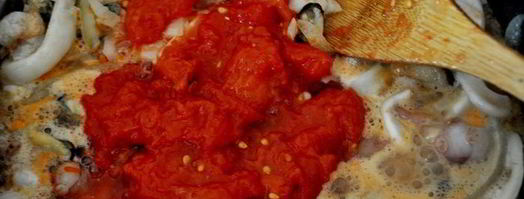 томатный суп с морепродуктами и рисом. Шаг 4