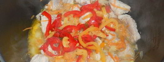 томатный суп со свининой и рисом в мультиварке. Шаг 4