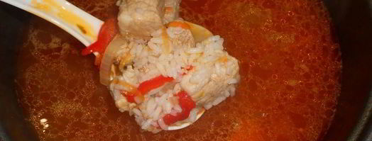 томатный суп со свининой и рисом в мультиварке. Шаг 7