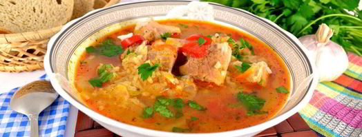 томатный суп со свининой и рисом в мультиварке. Шаг 9