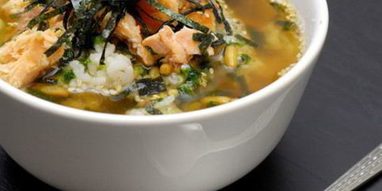 Экзотический суп из семги и зеленого чая