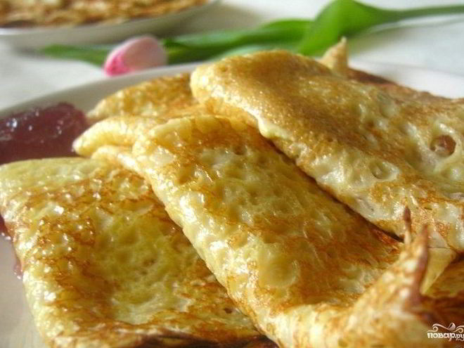 Рецепт блинчиков на молоке и воде