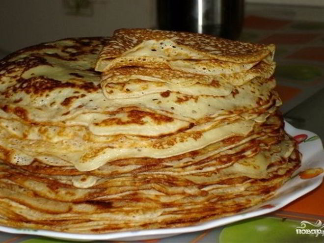 Рецепт блинчиков на ряженке тонкие