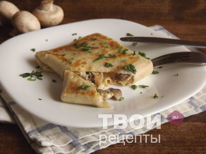 Рецепт блинчиков с грибами