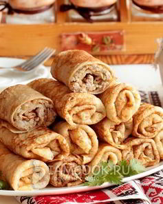 Блинчики с куриным фаршем