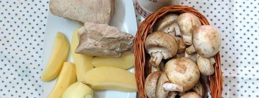 блинчики с мясом, грибами и картошкой. Шаг 9