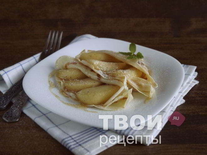 Рецепт блинчиков с яблоками