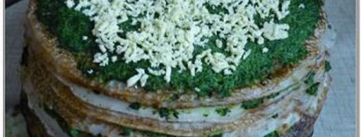 блинный торт, блины с мясом, сладкие блины. Шаг 10