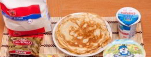 блины на молоке с творогом. Шаг 3