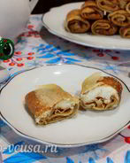 Блины на простокваше с творогом