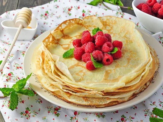 Рецепт блинов на сухих сливках